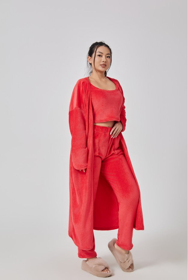 Cozy Pajama Set, 3 Piece Lounge Set Women Winter