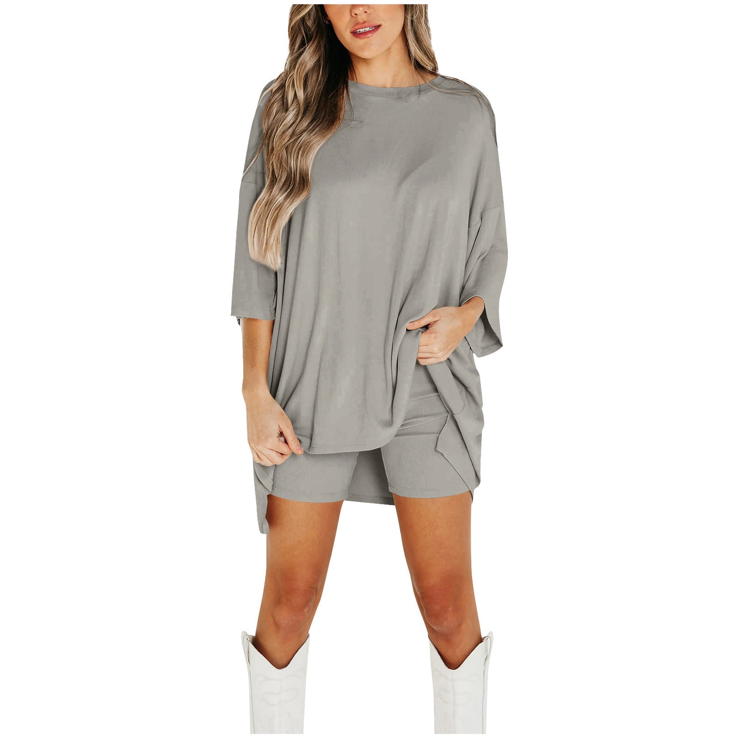 Summer Shorts Suit Fashion Loose Short-sleeved T-shirt And Slim