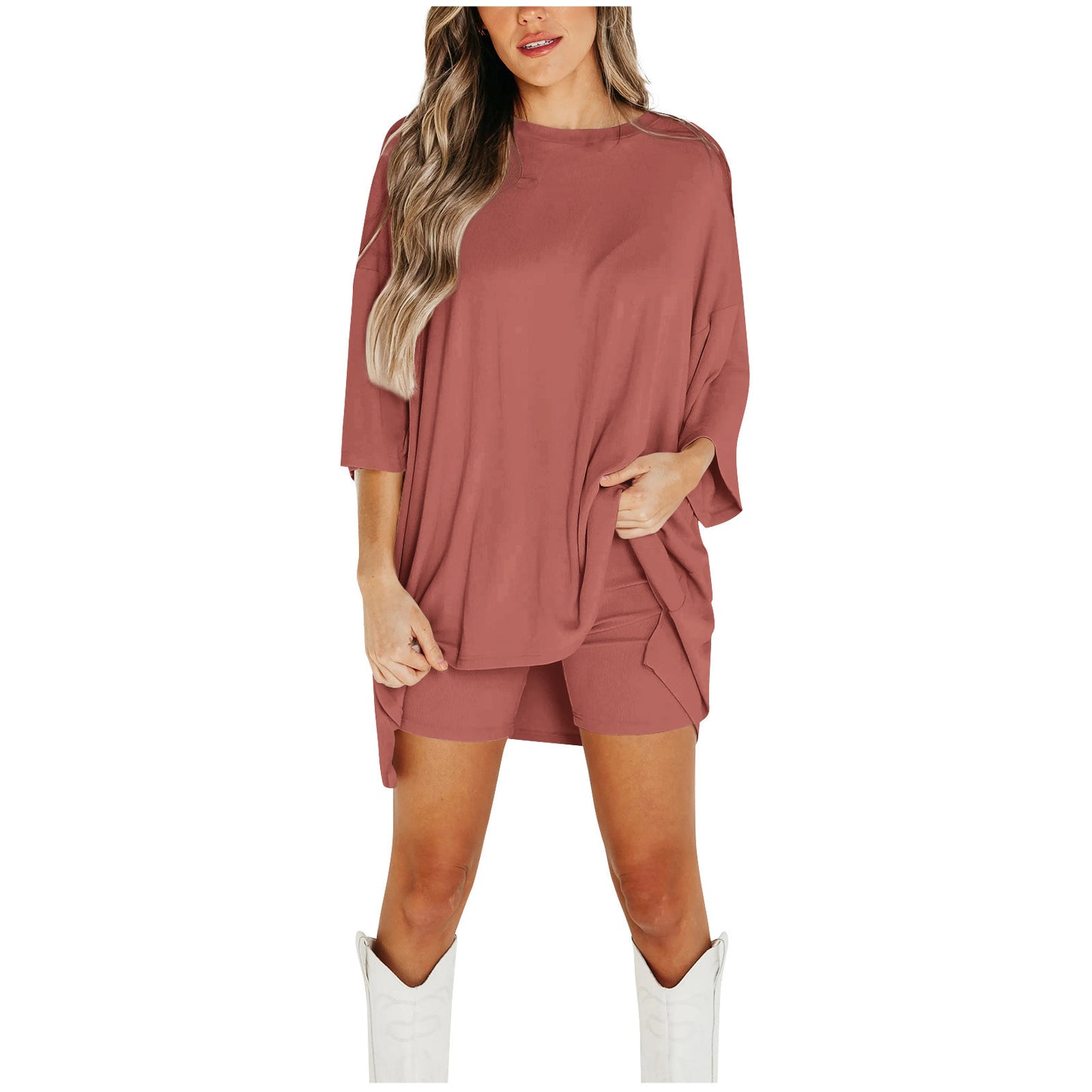 Summer Shorts Suit Fashion Loose Short-sleeved T-shirt And Slim
