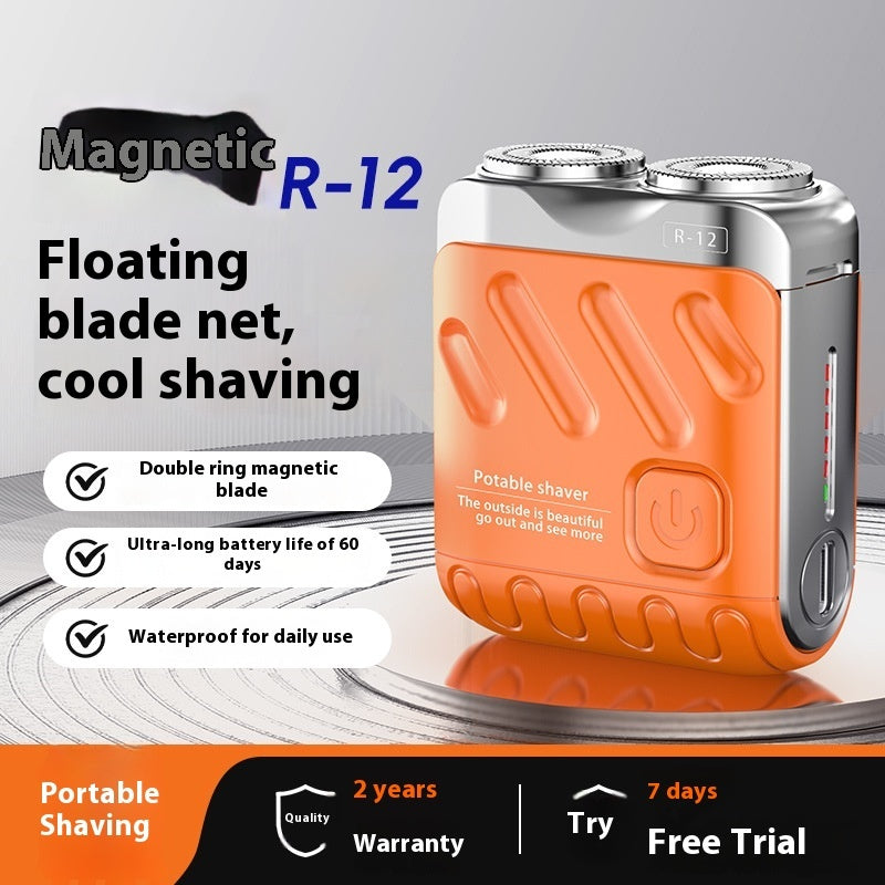 Portable Rotary Dual Ring Electric Shaver Men Travel Mini Shaver