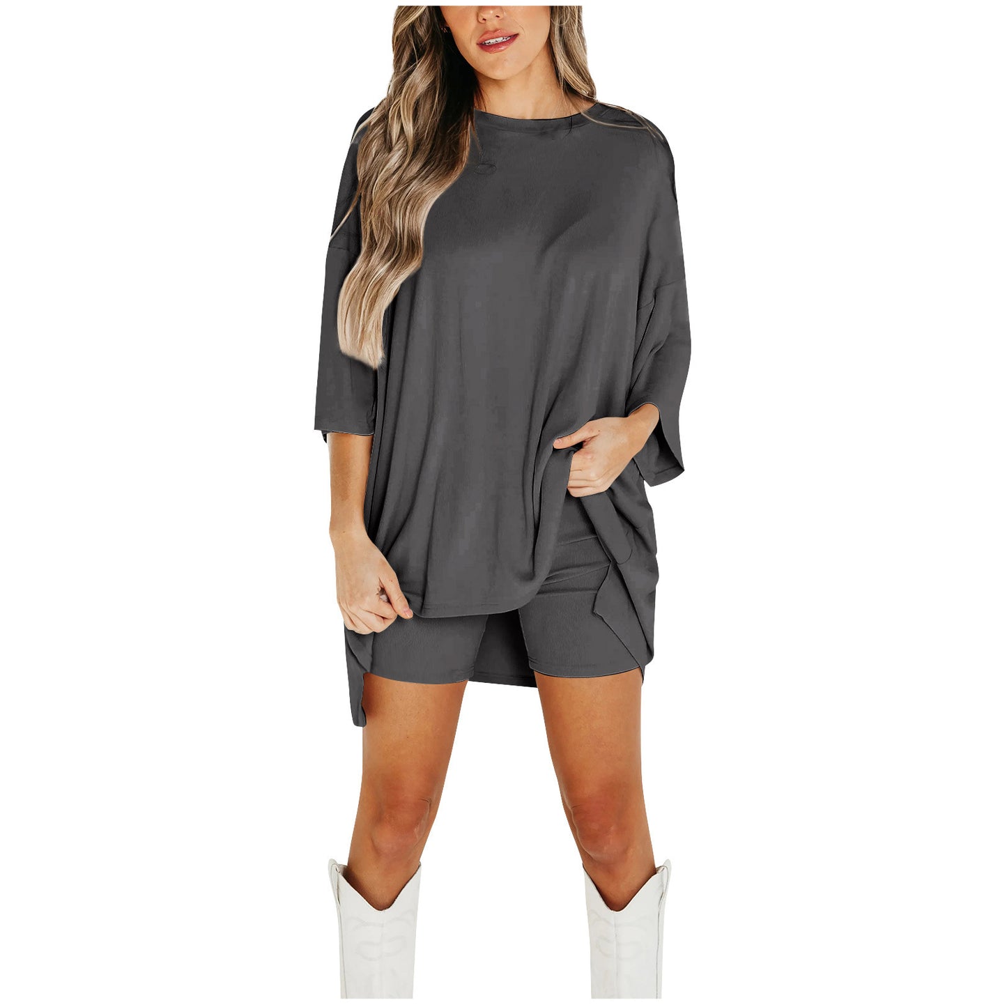 Summer Shorts Suit Fashion Loose Short-sleeved T-shirt And Slim