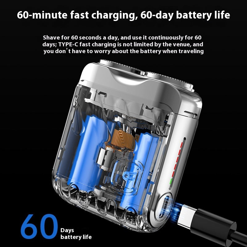 Portable Rotary Dual Ring Electric Shaver Men Travel Mini Shaver