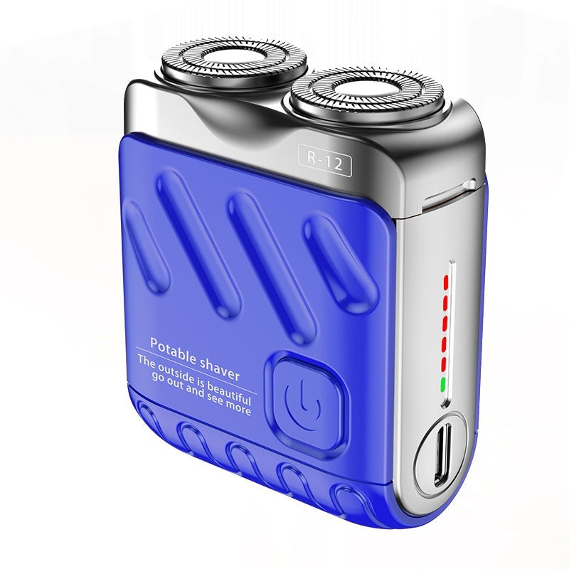 Portable Rotary Dual Ring Electric Shaver Men Travel Mini Shaver