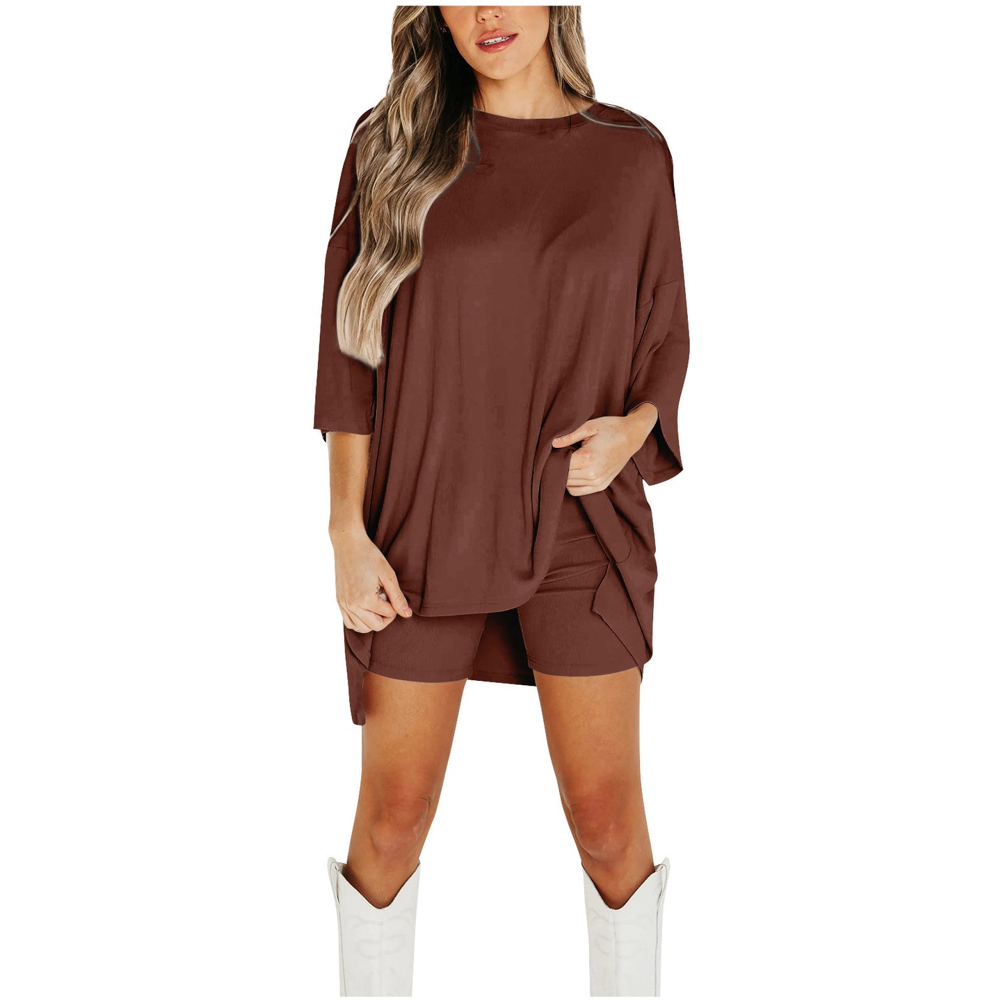 Summer Shorts Suit Fashion Loose Short-sleeved T-shirt And Slim
