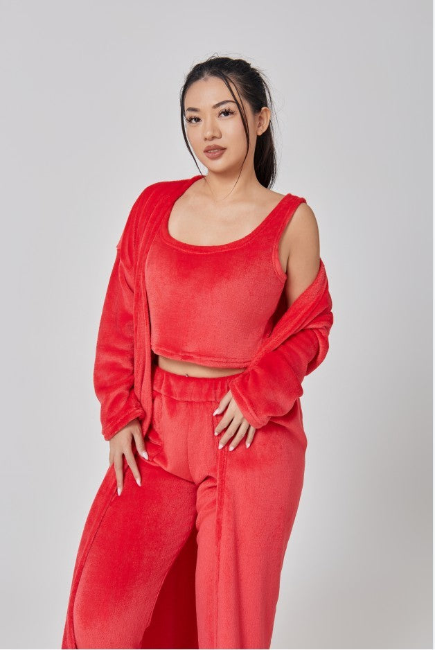 Cozy Pajama Set, 3 Piece Lounge Set Women Winter
