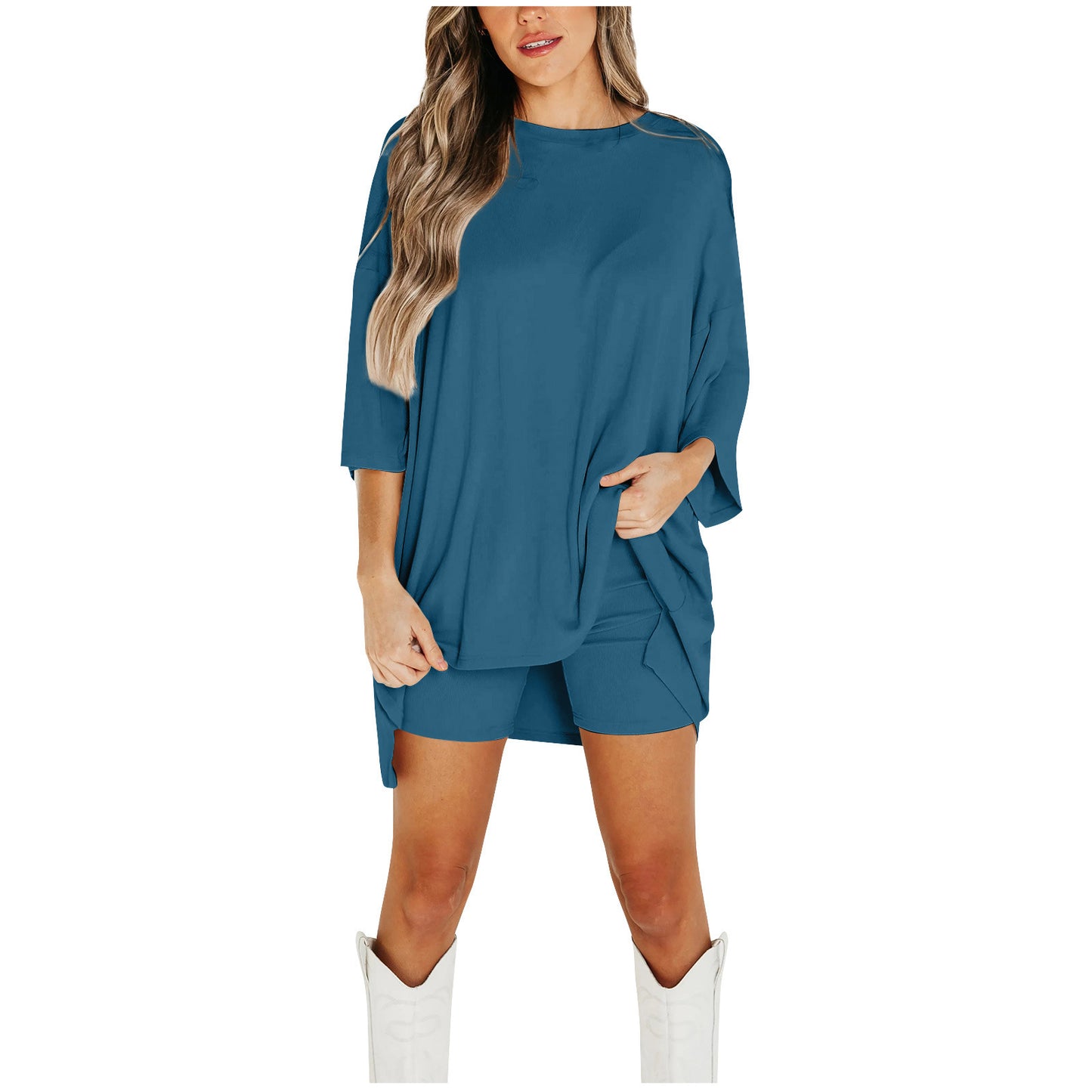 Summer Shorts Suit Fashion Loose Short-sleeved T-shirt And Slim