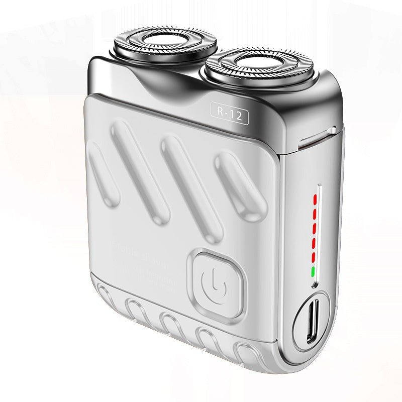 Portable Rotary Dual Ring Electric Shaver Men Travel Mini Shaver