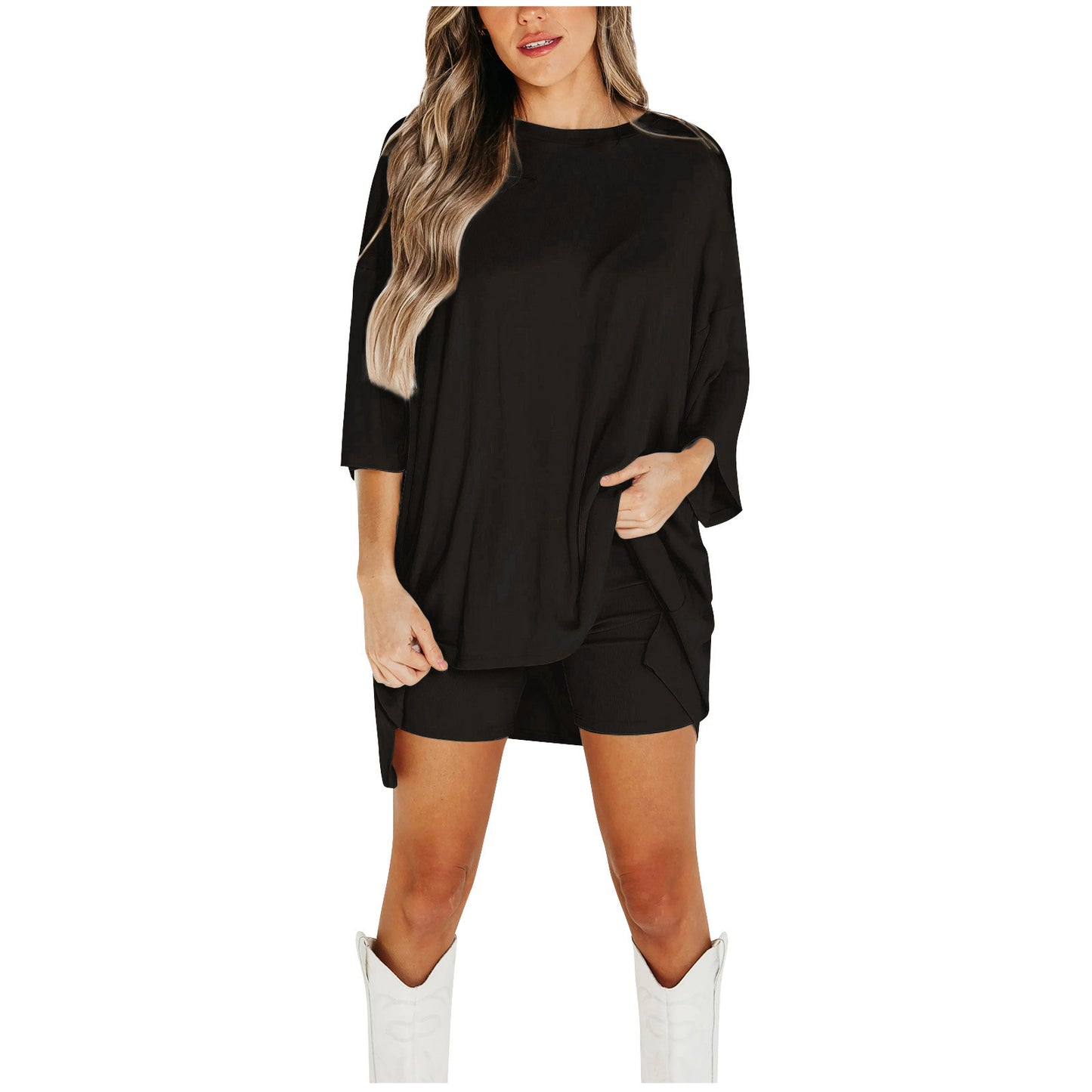 Summer Shorts Suit Fashion Loose Short-sleeved T-shirt And Slim