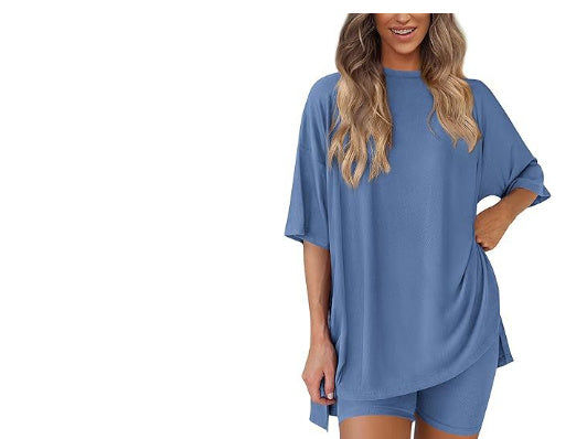 Summer Shorts Suit Fashion Loose Short-sleeved T-shirt And Slim