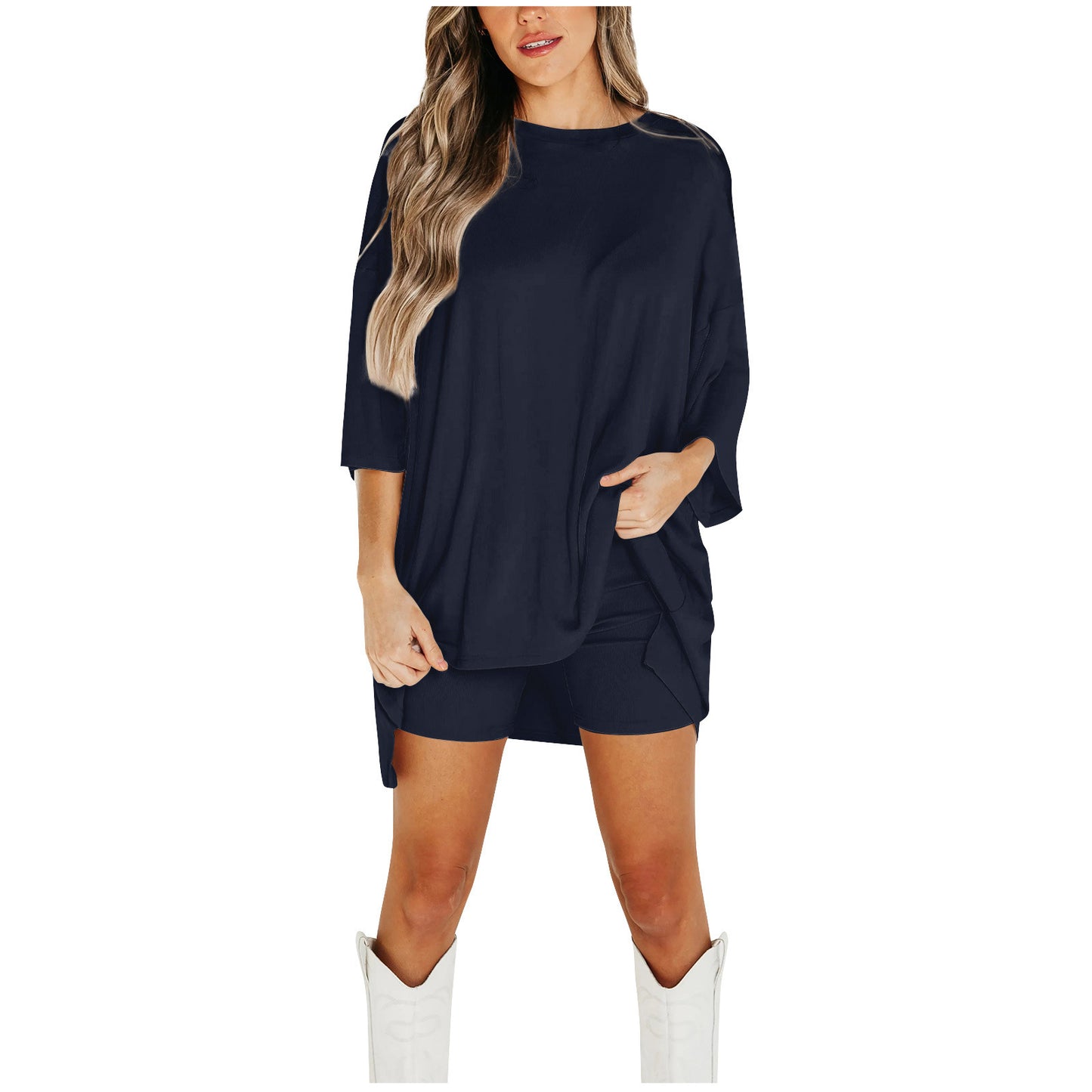 Summer Shorts Suit Fashion Loose Short-sleeved T-shirt And Slim