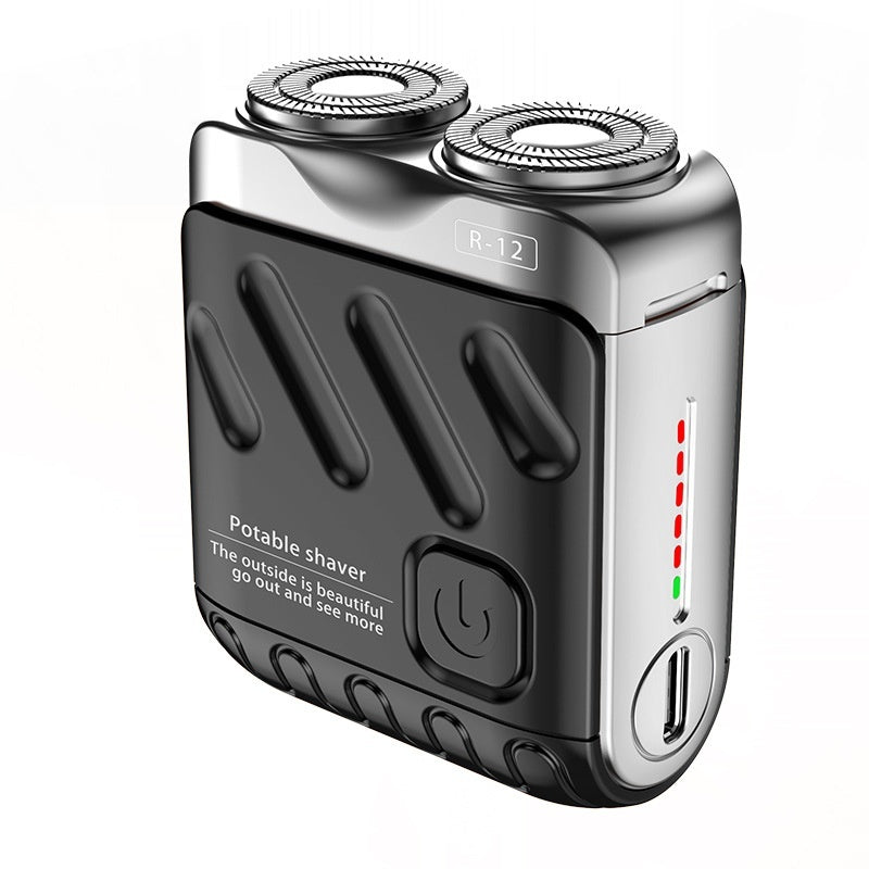 Portable Rotary Dual Ring Electric Shaver Men Travel Mini Shaver