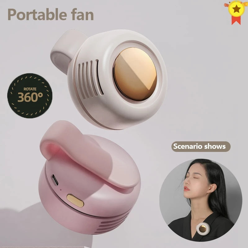 Mini Clip Fan Hanging Waist Neck Fan Girl Electric Air Cooling Fan 900mah