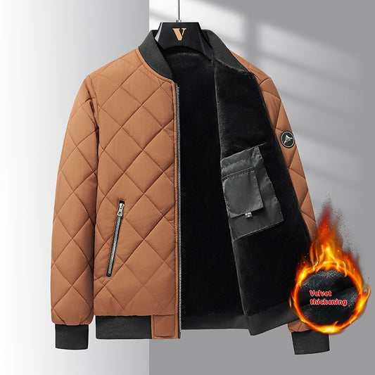 Fashion Rhombic-sewing Design Cotton Coat Winter Warm