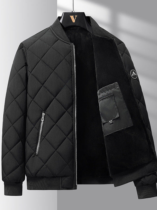 Fashion Rhombic-sewing Design Cotton Coat Winter Warm