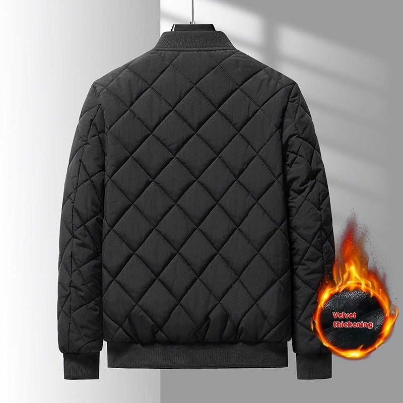Fashion Rhombic-sewing Design Cotton Coat Winter Warm