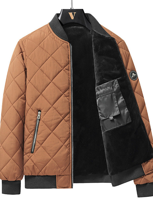 Fashion Rhombic-sewing Design Cotton Coat Winter Warm