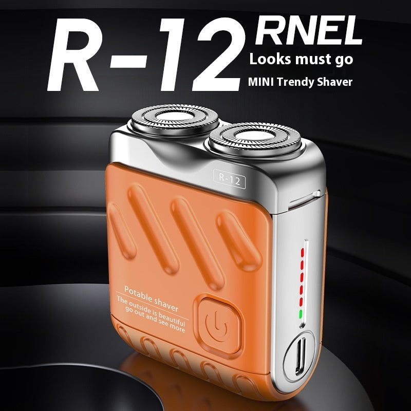 Portable Rotary Dual Ring Electric Shaver Men Travel Mini Shaver