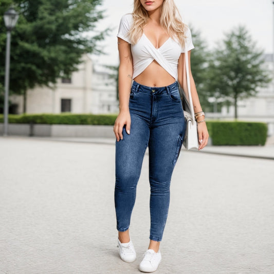 Multi-pocket Women's Jeans And Clothing Cargo Jeans