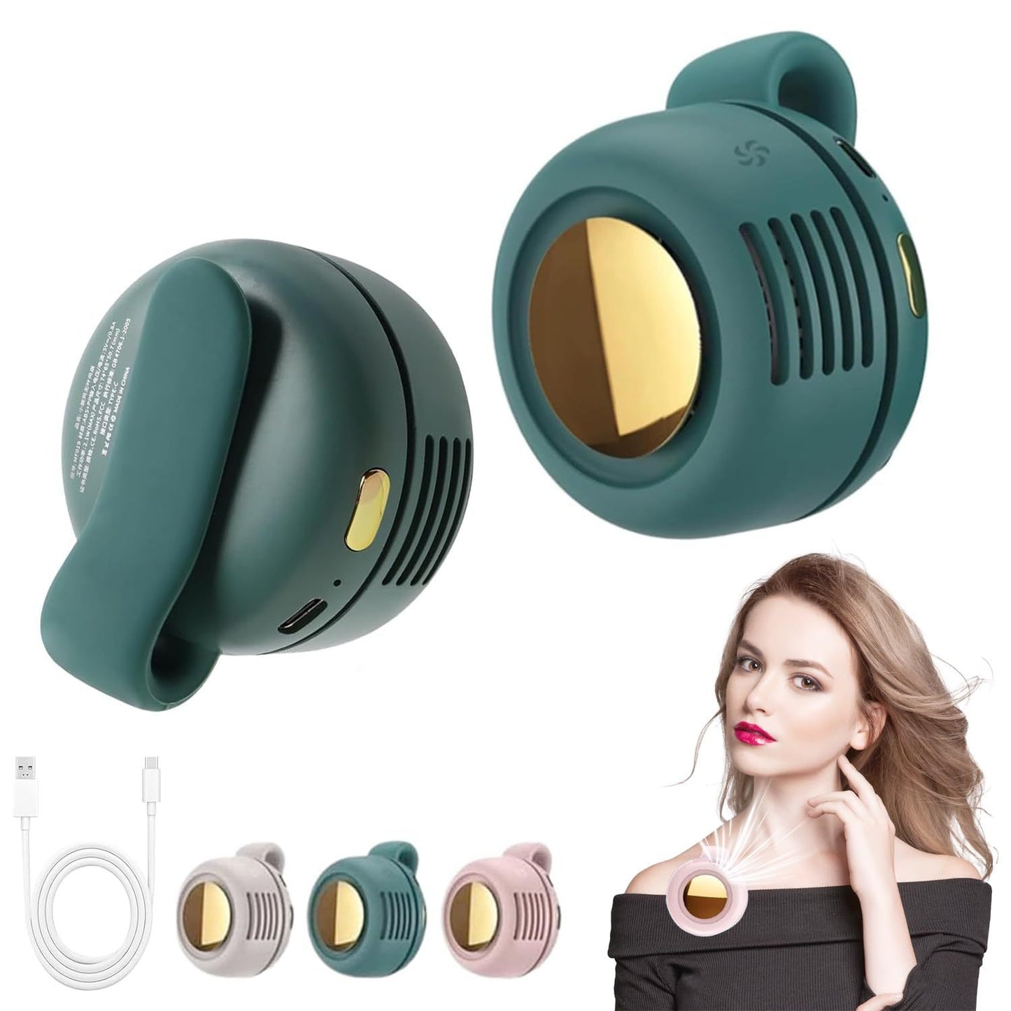 Mini Clip Fan Hanging Waist Neck Fan Girl Electric Air Cooling Fan 900mah