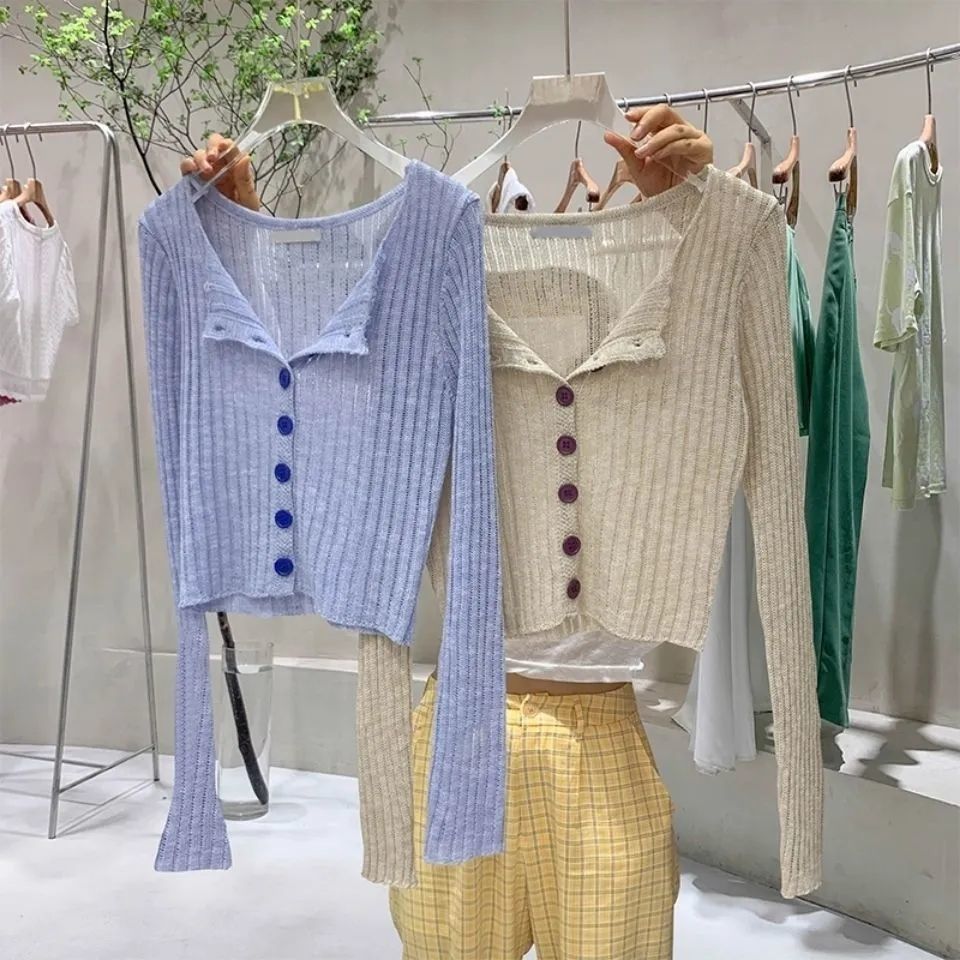 Sneaky Design Navel Short Design Temperament Slim Thin New Long Sleeve