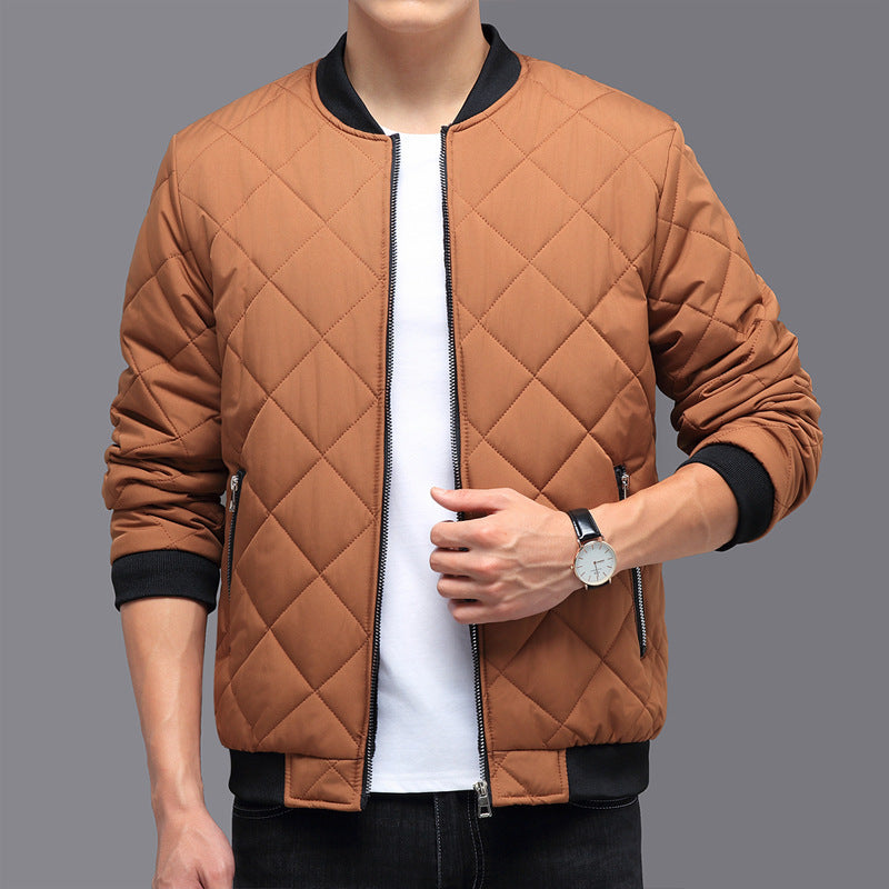 Fashion Rhombic-sewing Design Cotton Coat Winter Warm